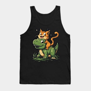 Cat Dinosaur Reunion Tank Top